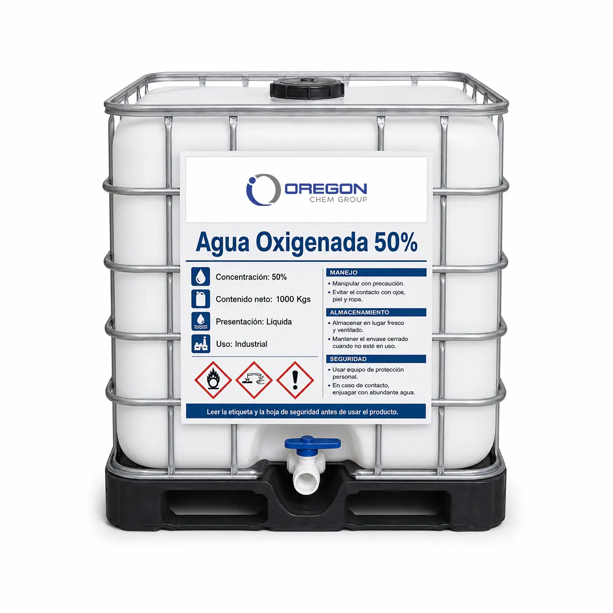 Agua Oxigenada 50% 200 Vol. - Peróxido de Hidrógeno 50% 5 Agua Oxigenada 50 1000 Kg