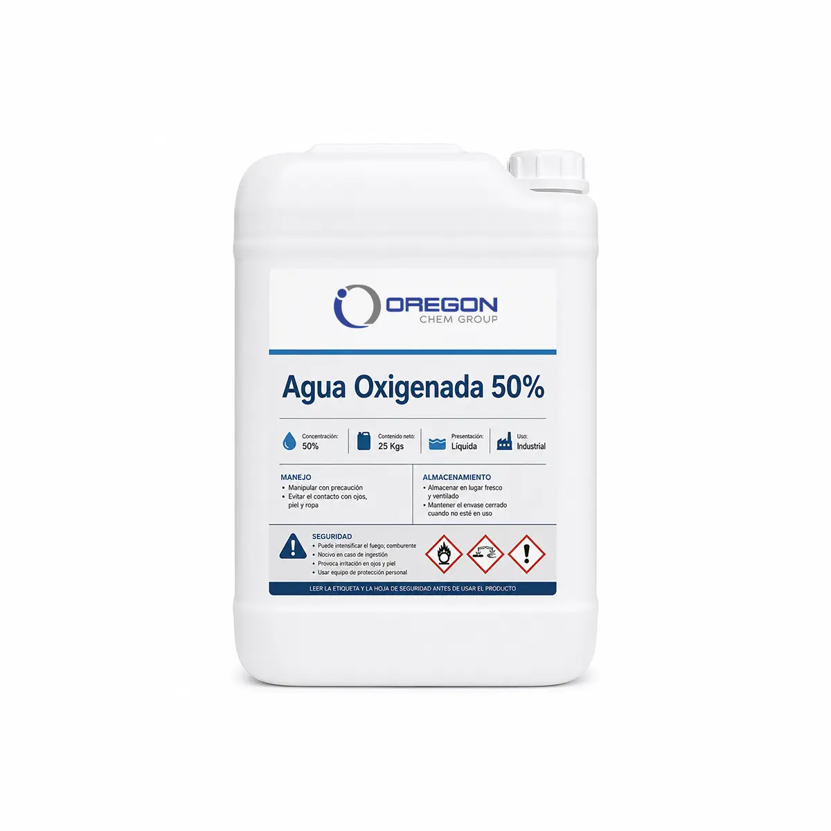Agua Oxigenada 50% 200 Vol. - Peróxido de Hidrógeno 50% 4 Agua Oxigenada 50 25 Kg