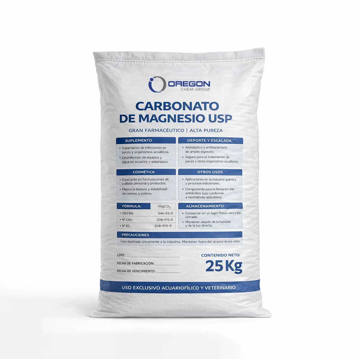 Carbonato de Magnesio 4 Carbonato De Magnesio Usp 25 Kg